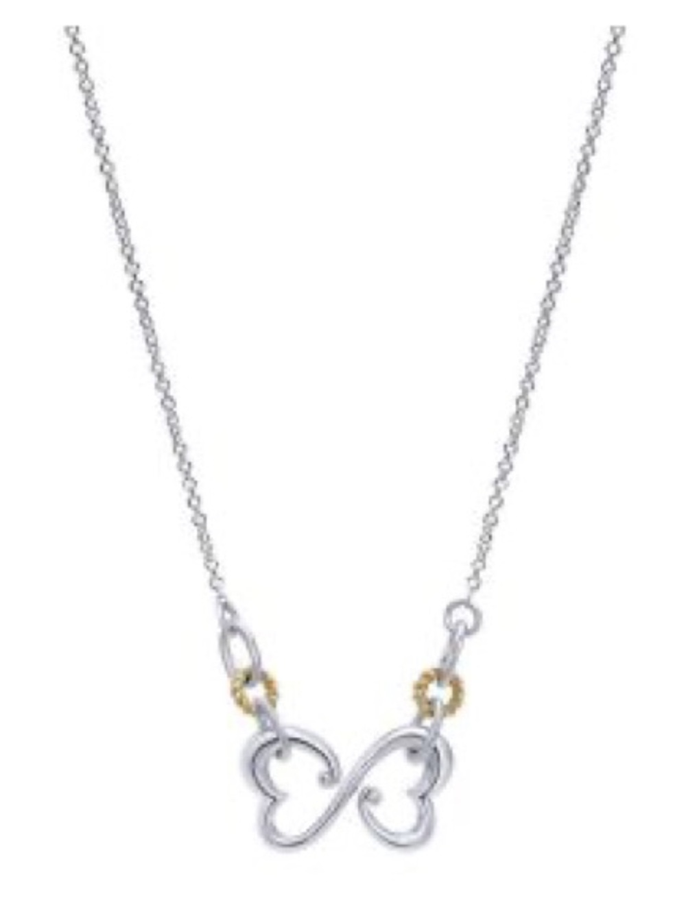 Two-Tone Heart Infinity Necklace - 18k/925 Gabriel&Co